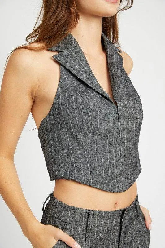 Halter Neck Top with Open Back