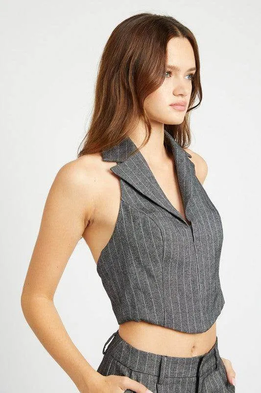 Halter Neck Top with Open Back