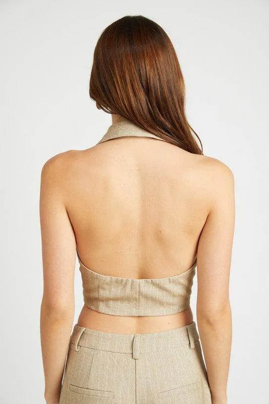 Halter Neck Top with Open Back