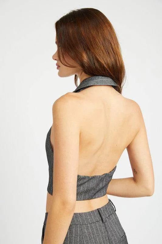 Halter Neck Top with Open Back