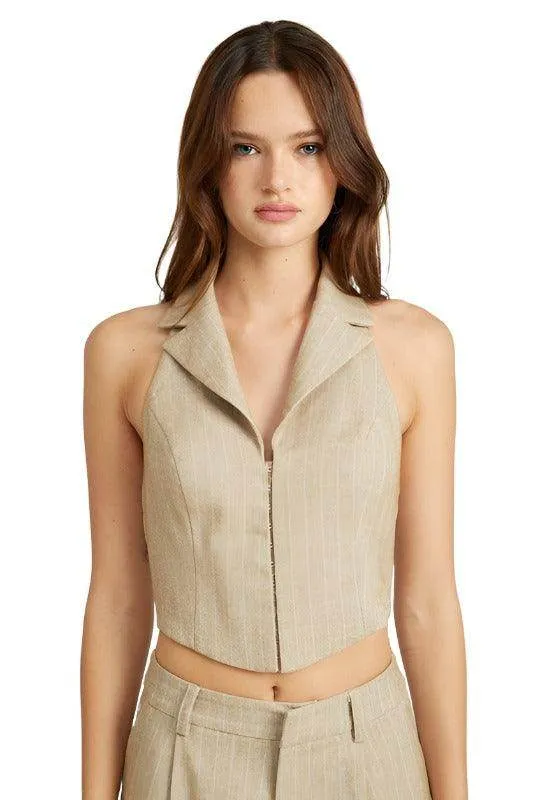 Halter Neck Top with Open Back