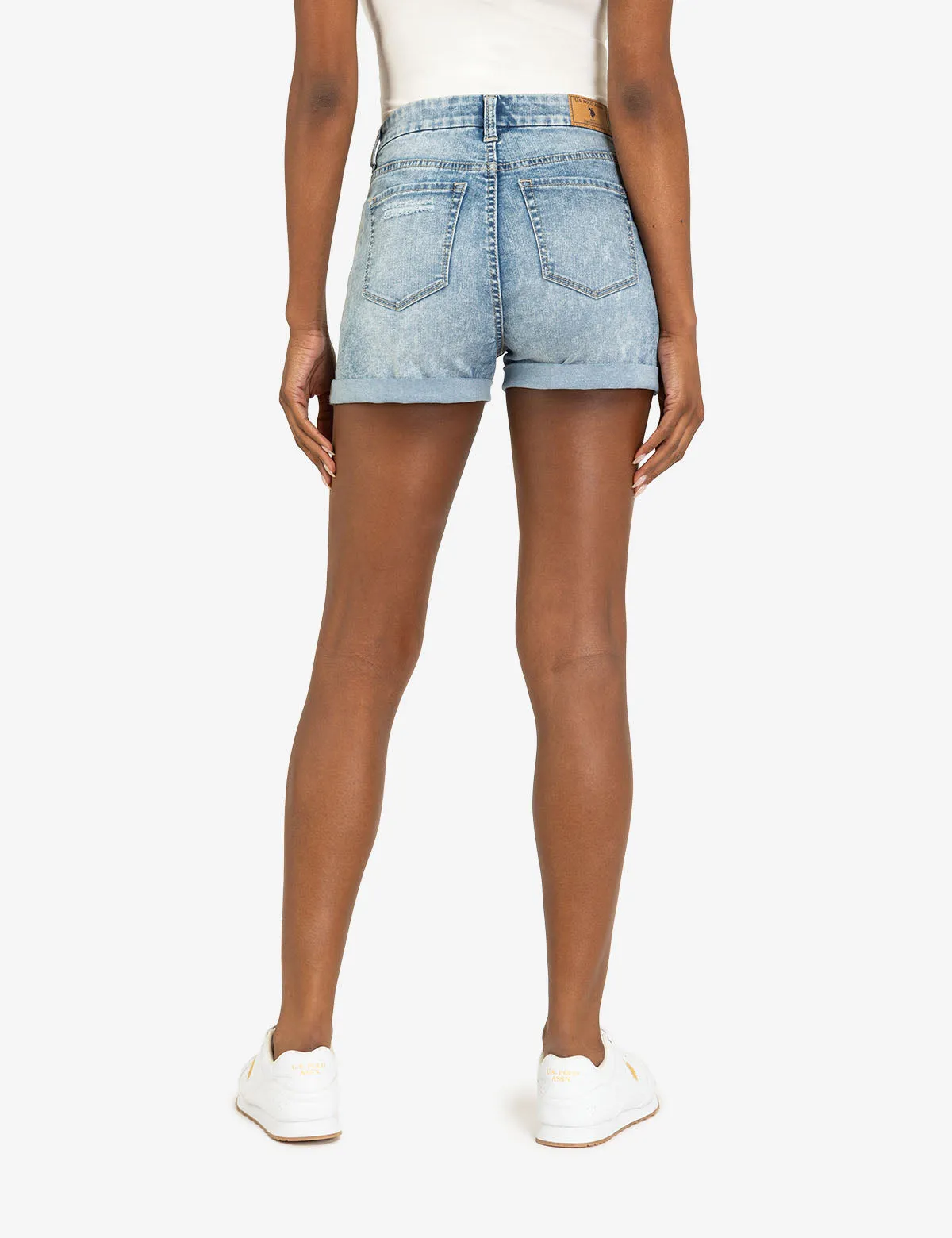 HIGH RISE CURVY CUFF SHORTS