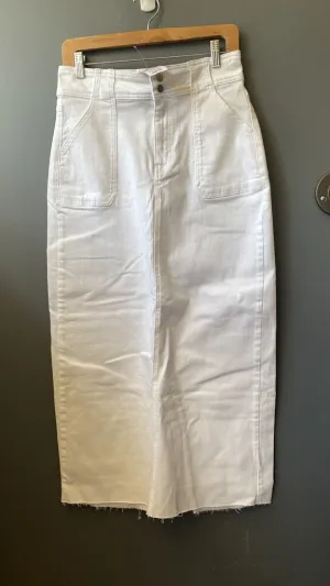 High Rise Denim Maxi Skirt