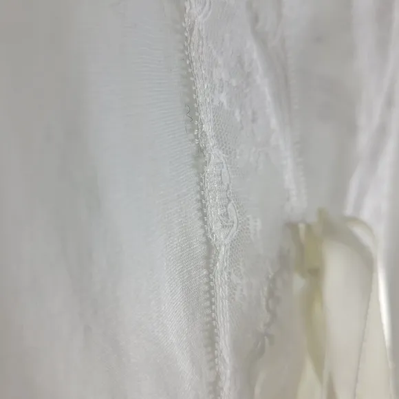 Ilise Stevens Vintage 60s 70s Sheer Nylon Mesh Lace Open Front Tie Night Robe