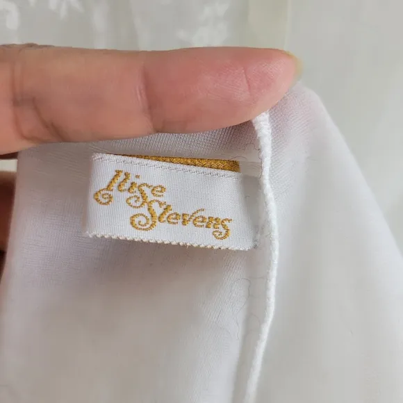 Ilise Stevens Vintage 60s 70s Sheer Nylon Mesh Lace Open Front Tie Night Robe