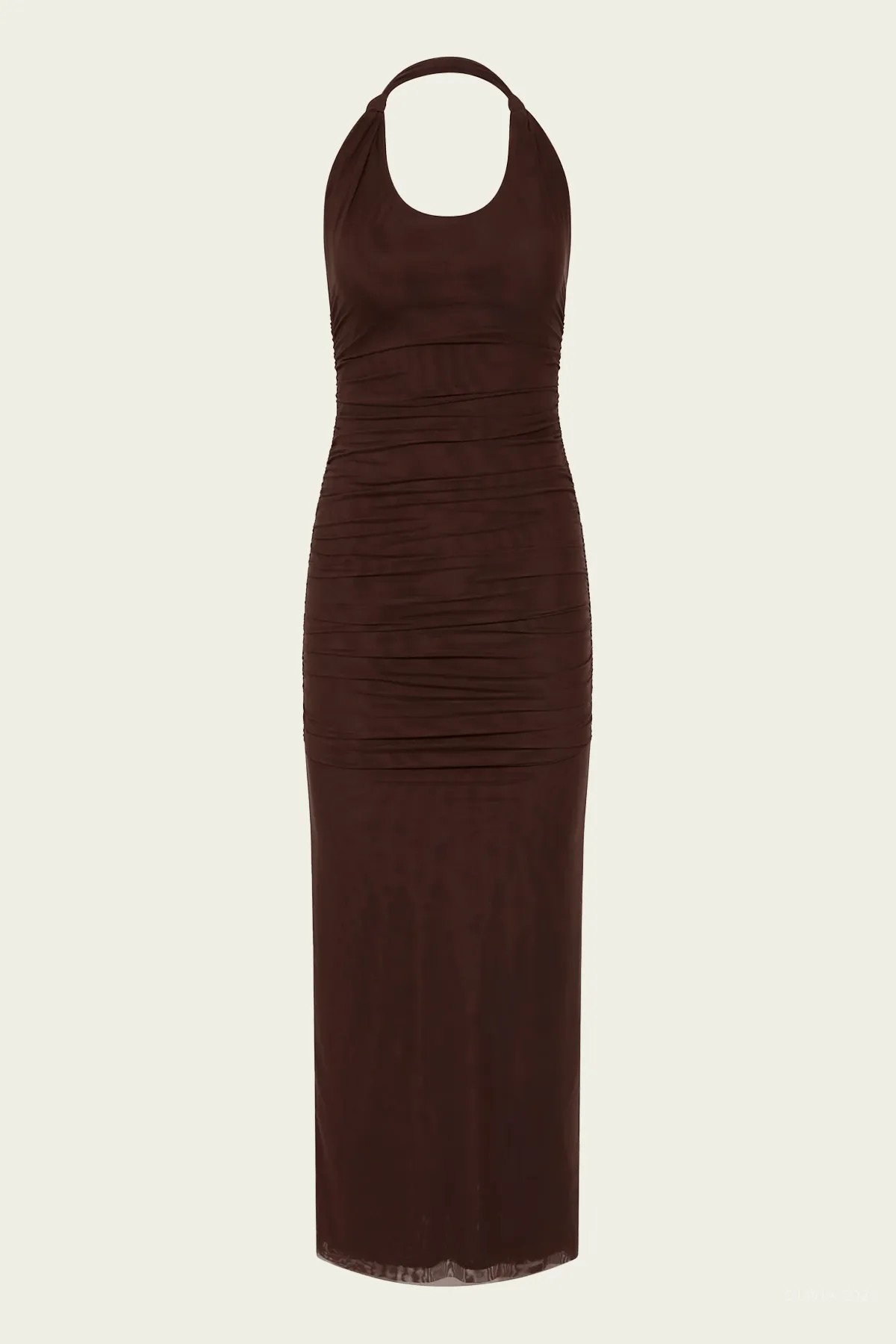 Jacques Knot Midi Dress in Chocolate