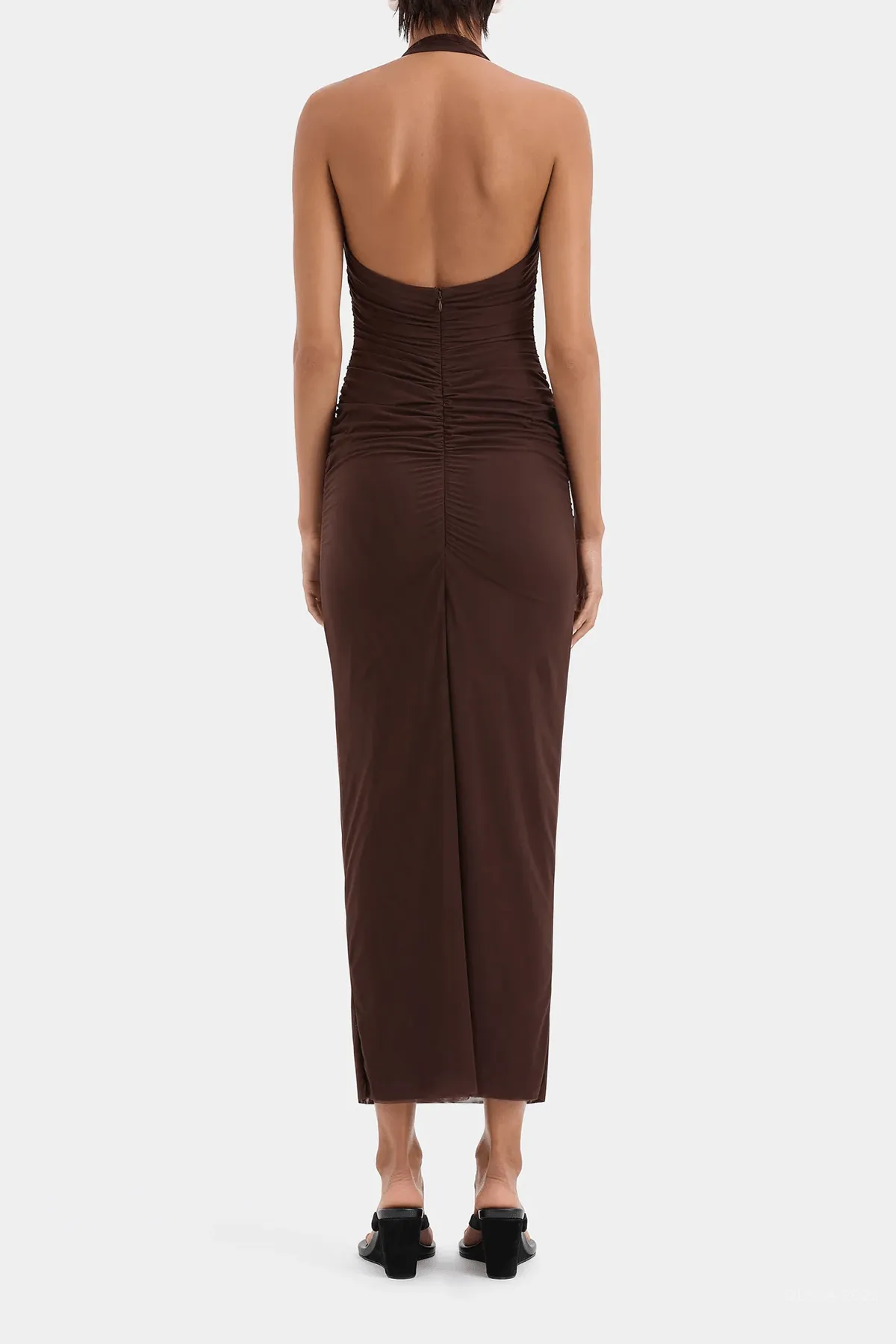 Jacques Knot Midi Dress in Chocolate