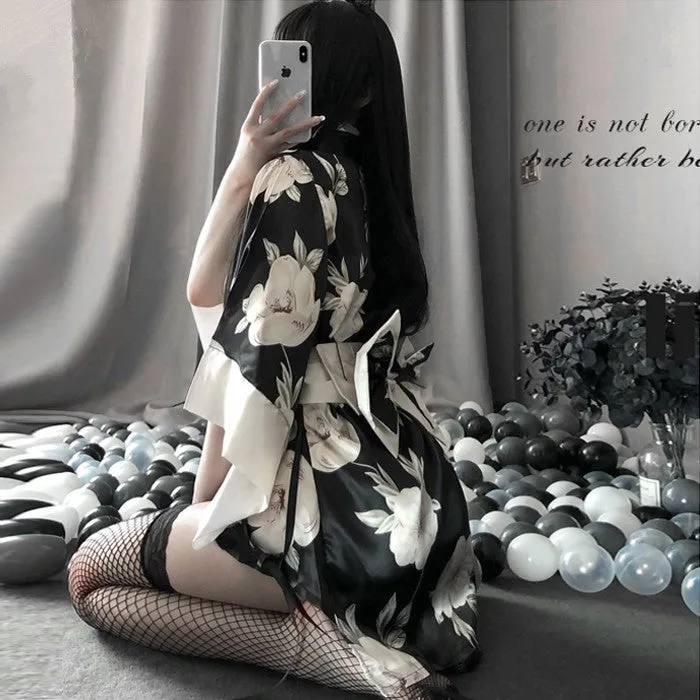 Japanese flower kimono KF81956