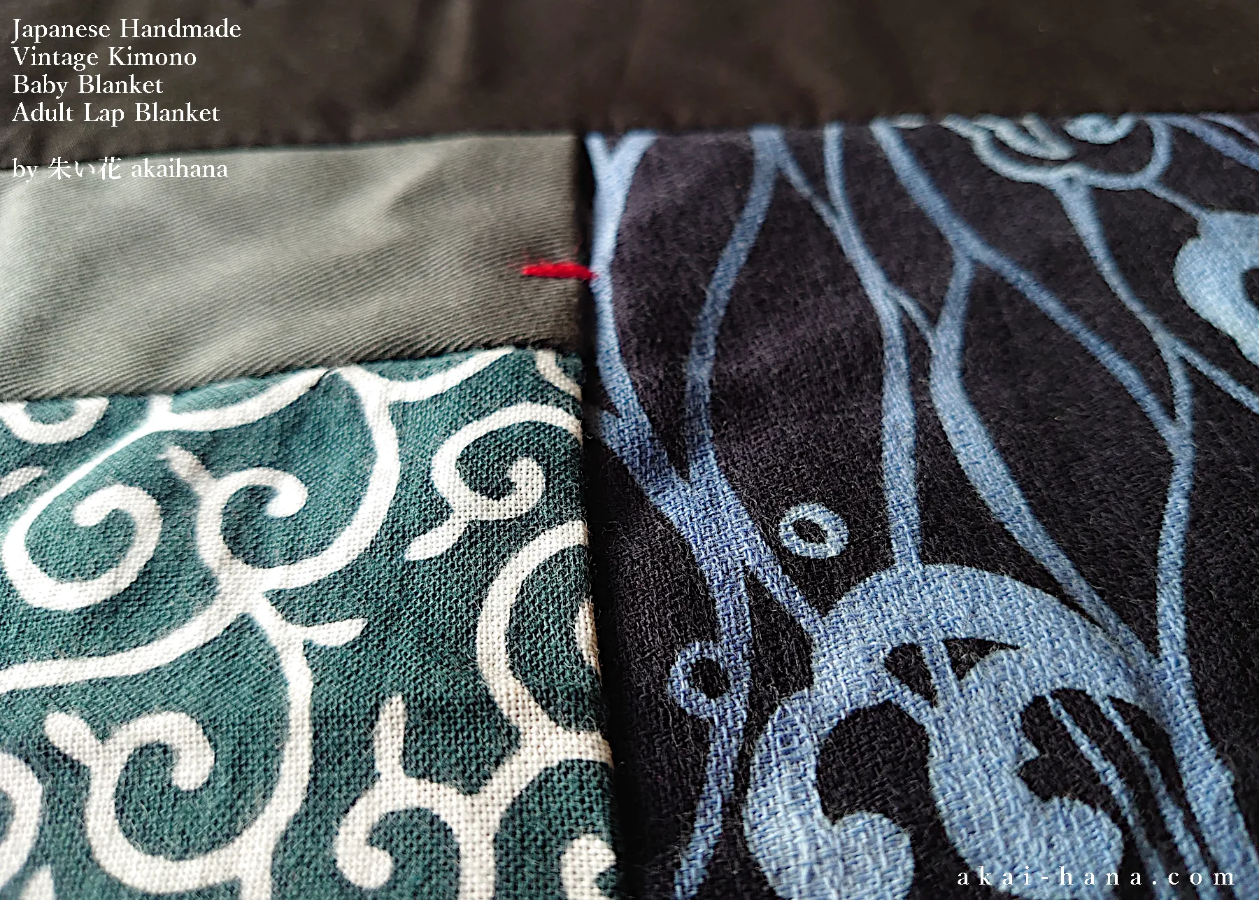 Japanese Handmade Baby Blanket/Adult Lap Blanket, Vintage Kimono  ⦿blbv0001