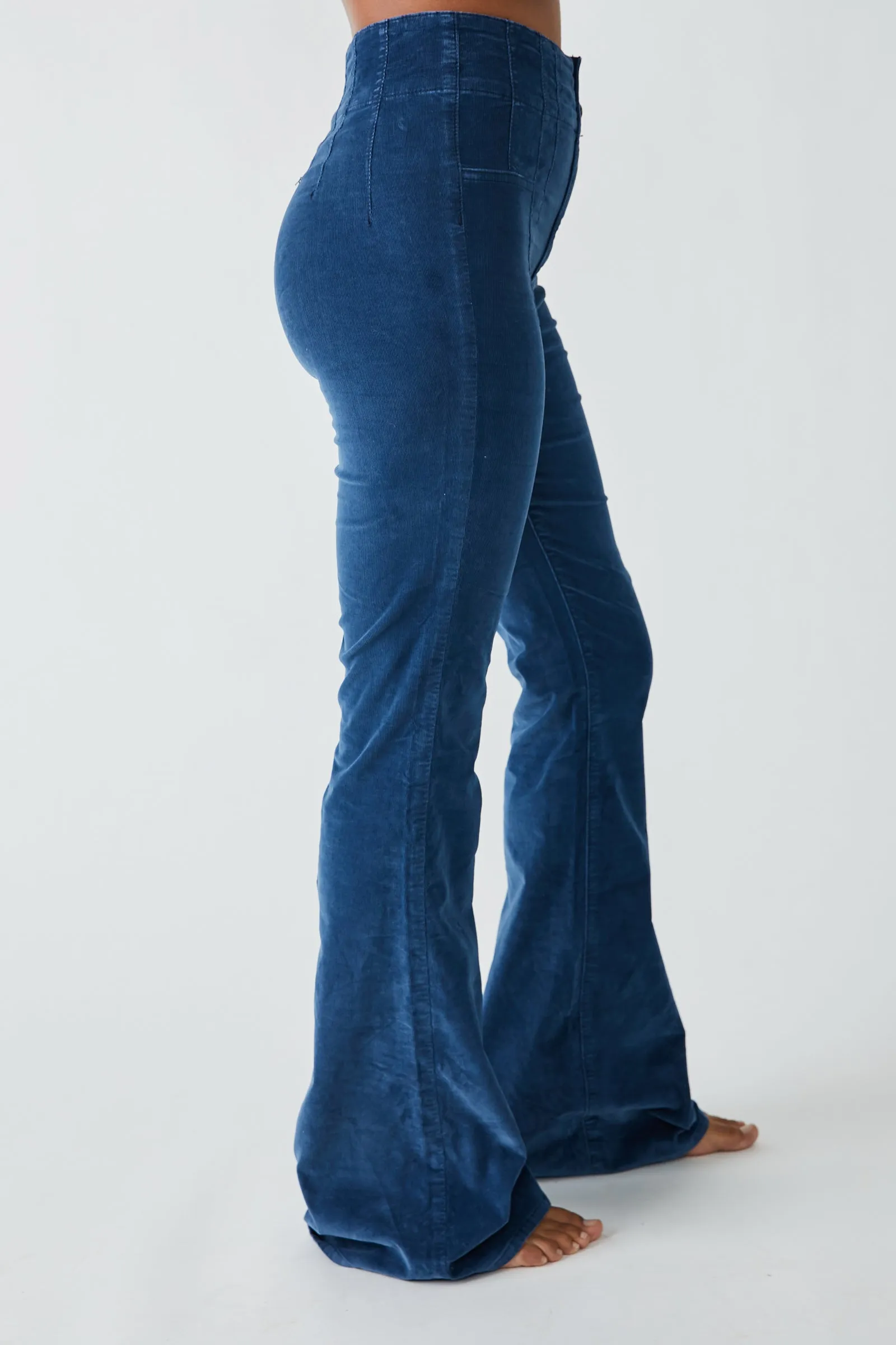 Jayde Cord Flare Moody Blue