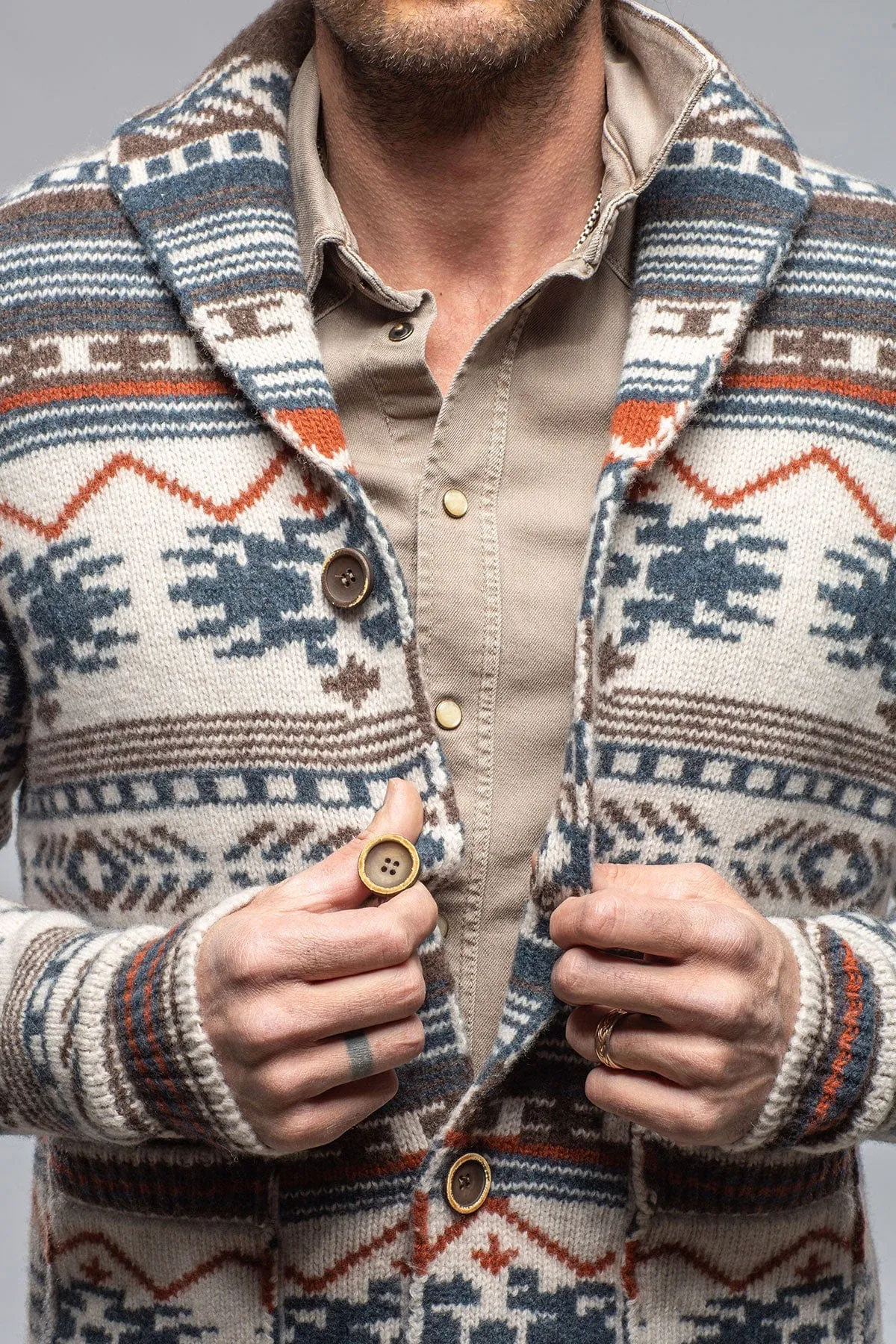 Jekyll Navajo Shawl Jacket In Natural