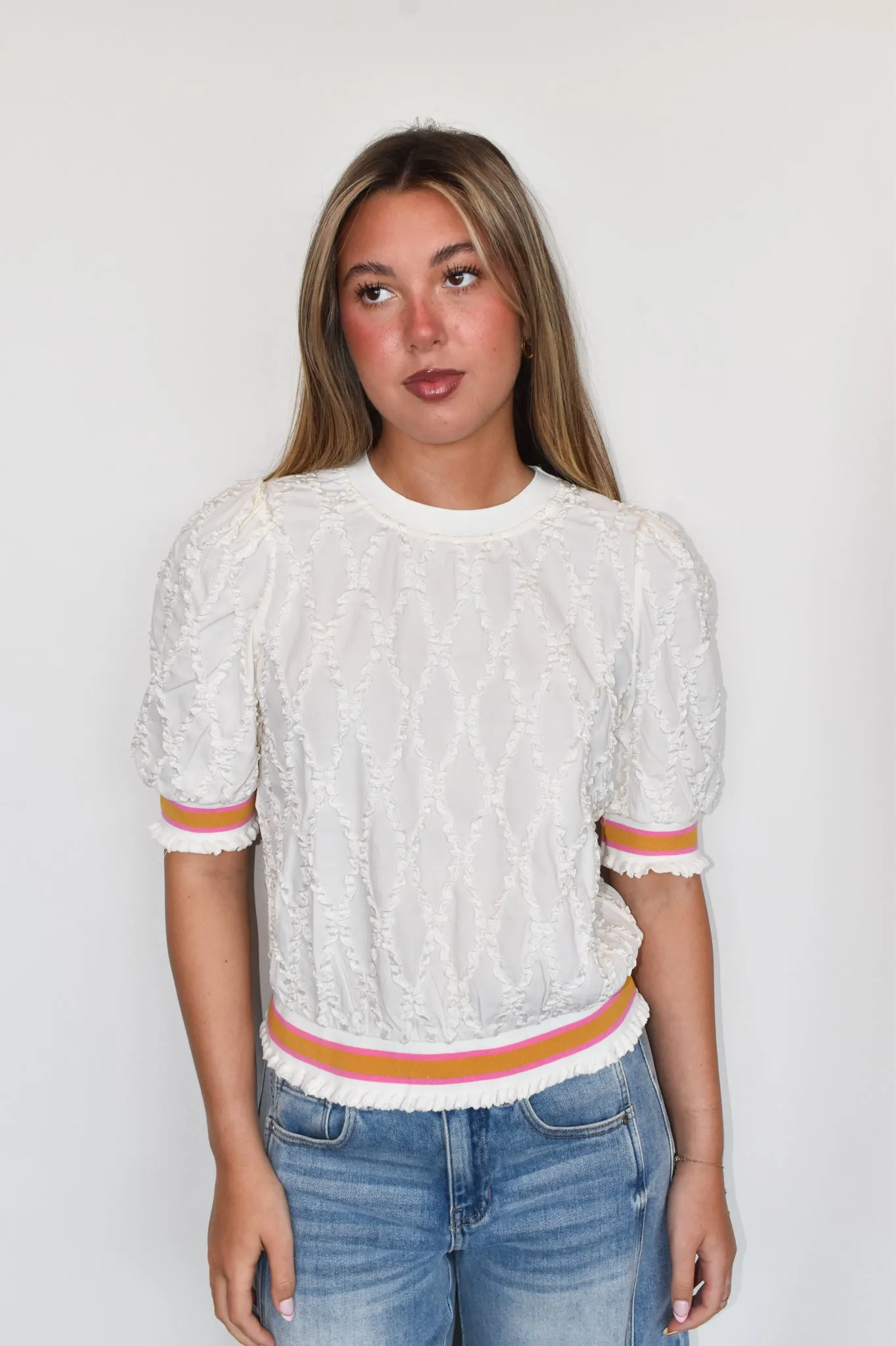 Jenna Diamond Textured Blouse