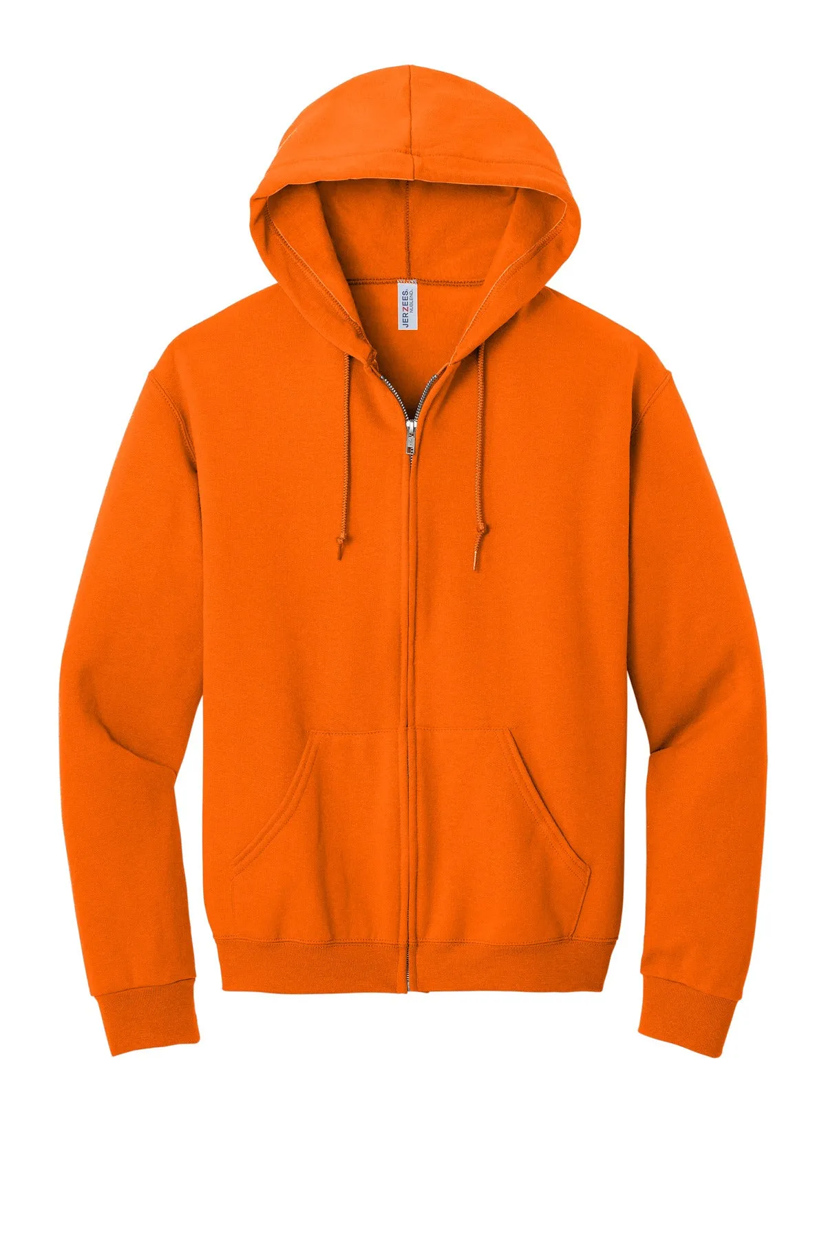 Jerzees NuBlend Full-Zip Hooded Sweatshirt.  993M Safety Orange