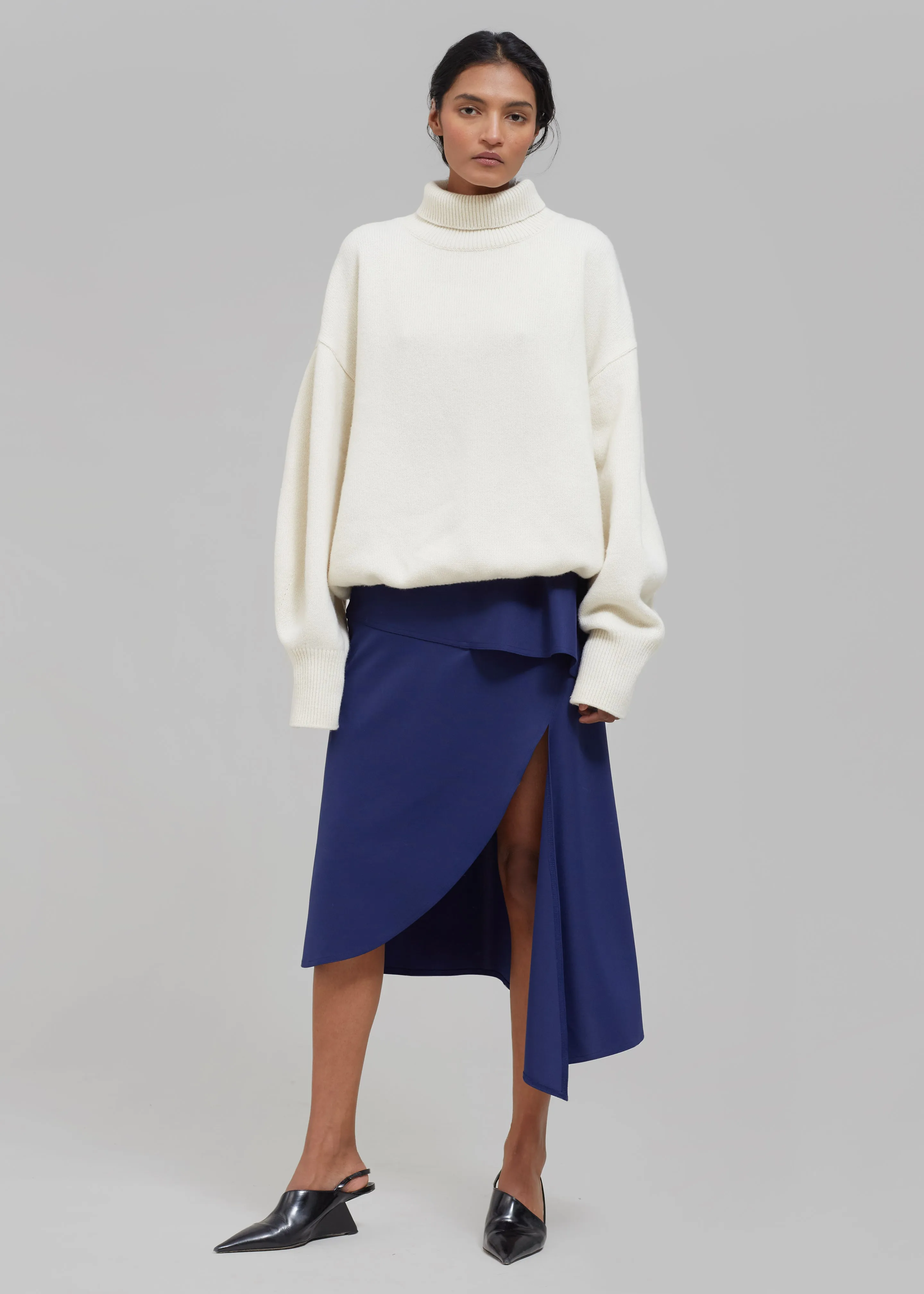 JW Anderson Peplum Slit Skirt - Oxford Blue