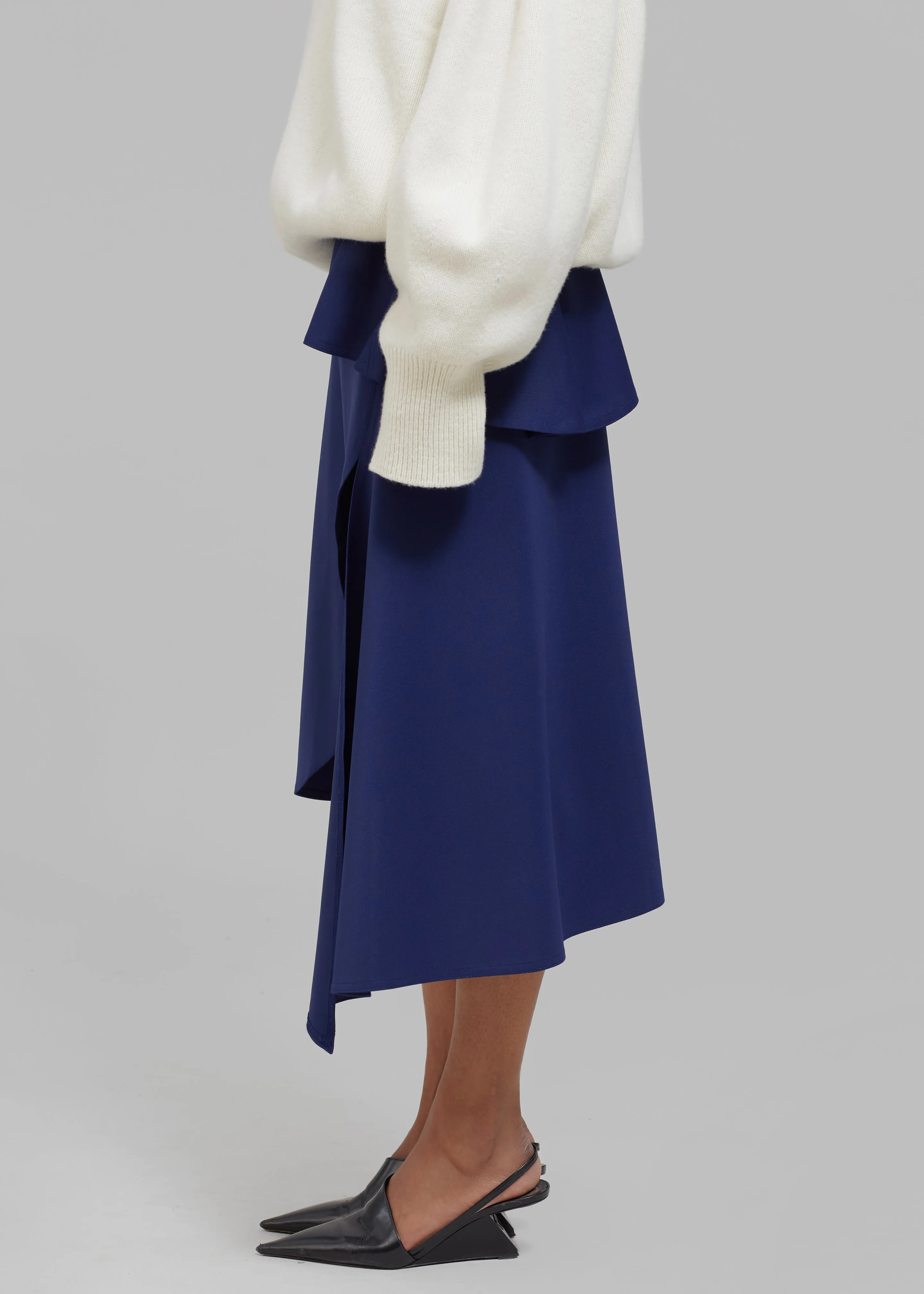 JW Anderson Peplum Slit Skirt - Oxford Blue