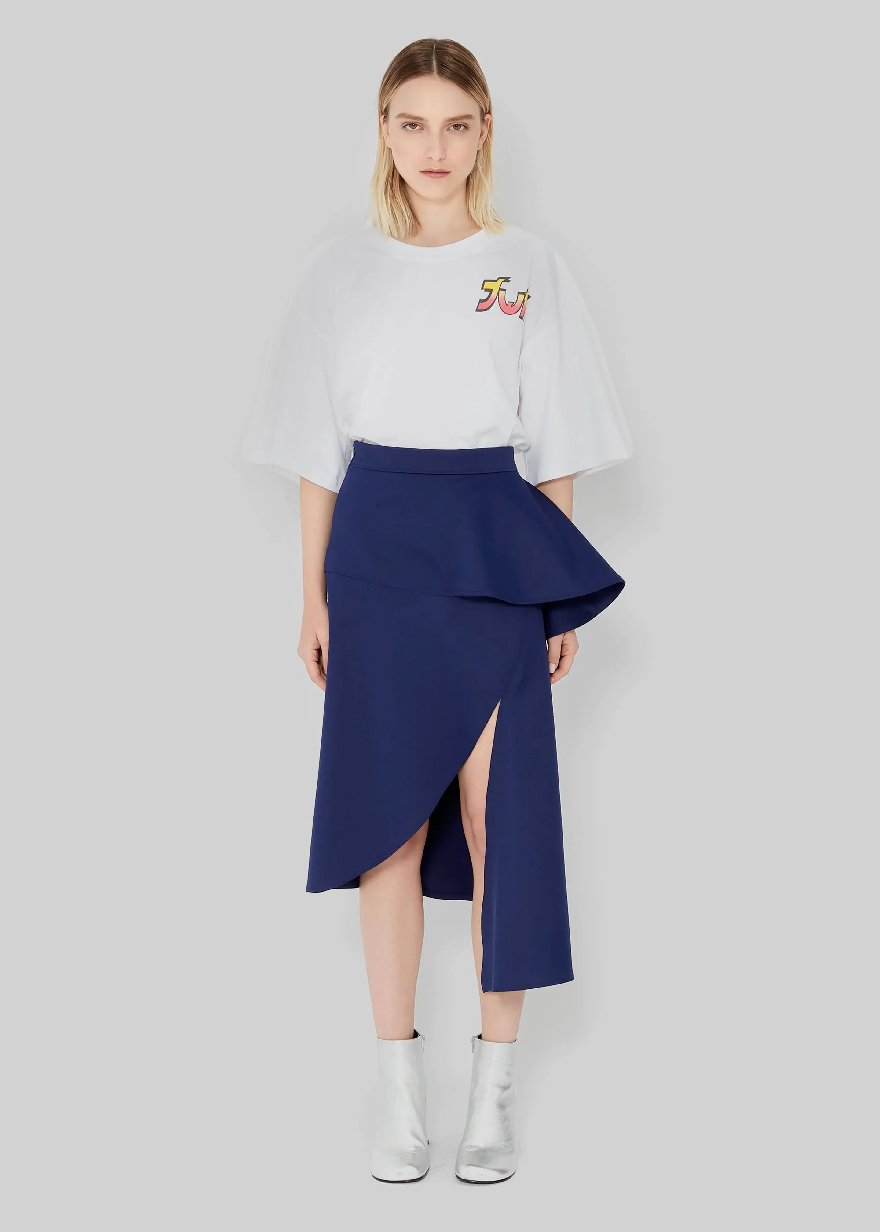 JW Anderson Peplum Slit Skirt - Oxford Blue