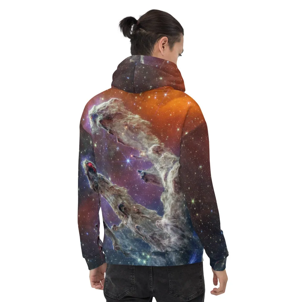 JWST Multicolor Pillars of Creation Unisex Hooded Sweatshirt