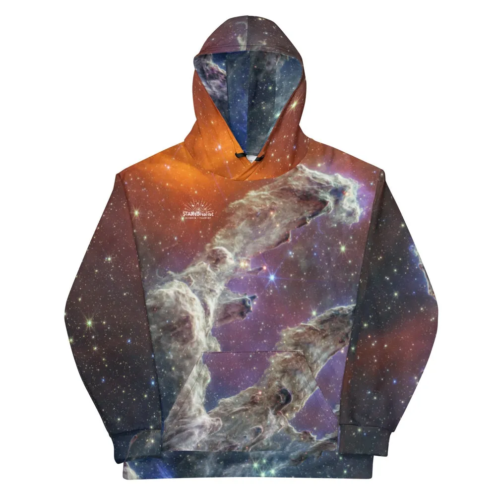 JWST Multicolor Pillars of Creation Unisex Hooded Sweatshirt