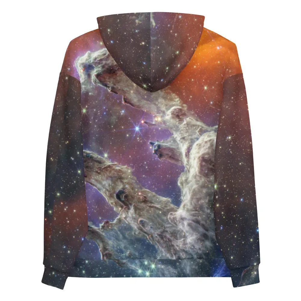 JWST Multicolor Pillars of Creation Unisex Hooded Sweatshirt