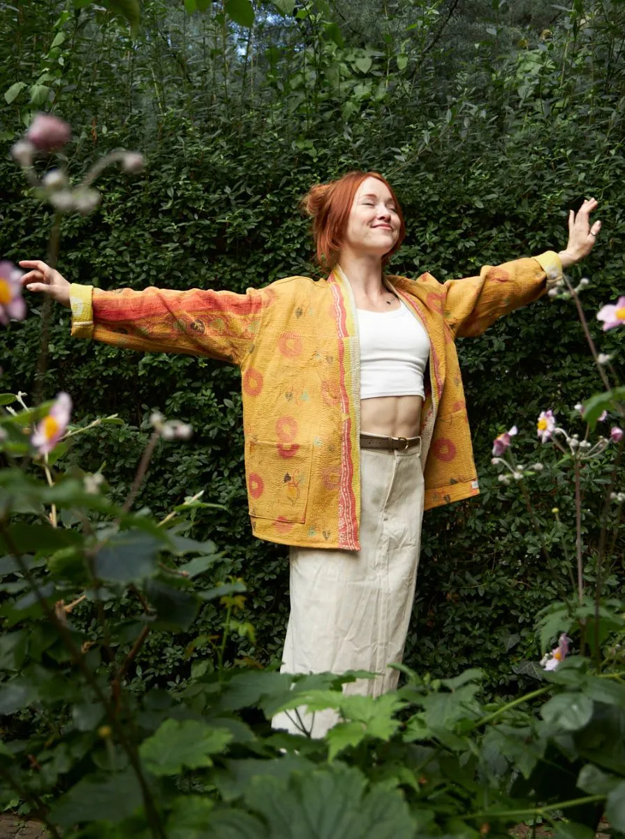kantha vintage kimono ruby (zari)