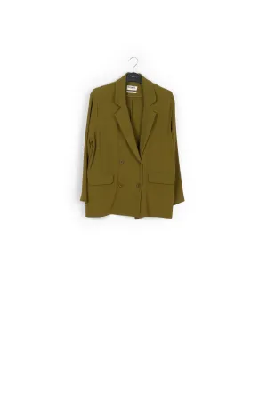 Khaki double-breasted blazer