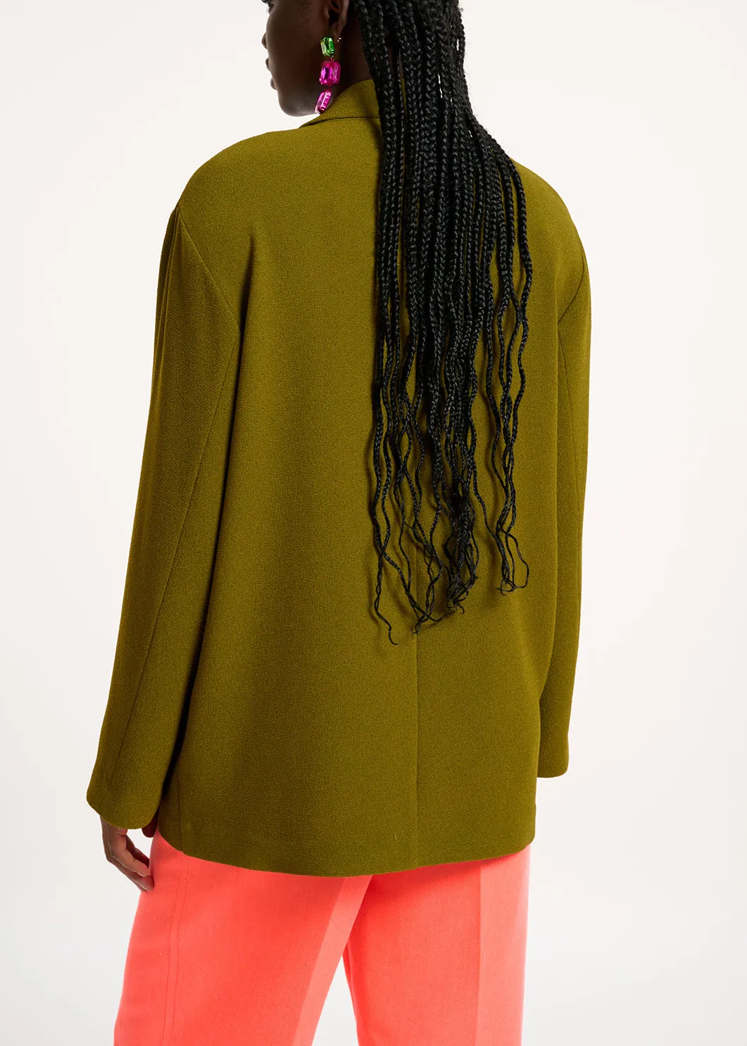 Khaki double-breasted blazer