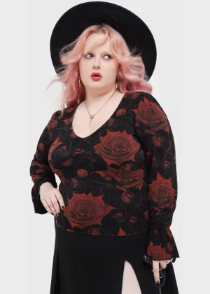 Killstar Blood Rose Top Black Red