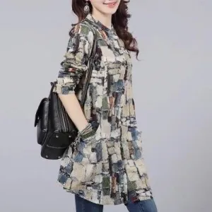 Kimono Long Floral Print Women Tops and Blouses Plus Size Cardigan Tunic Blouse