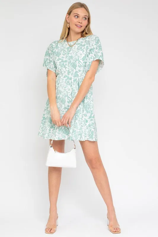 Kimono Sleeve Floral Print Dress, Gilli