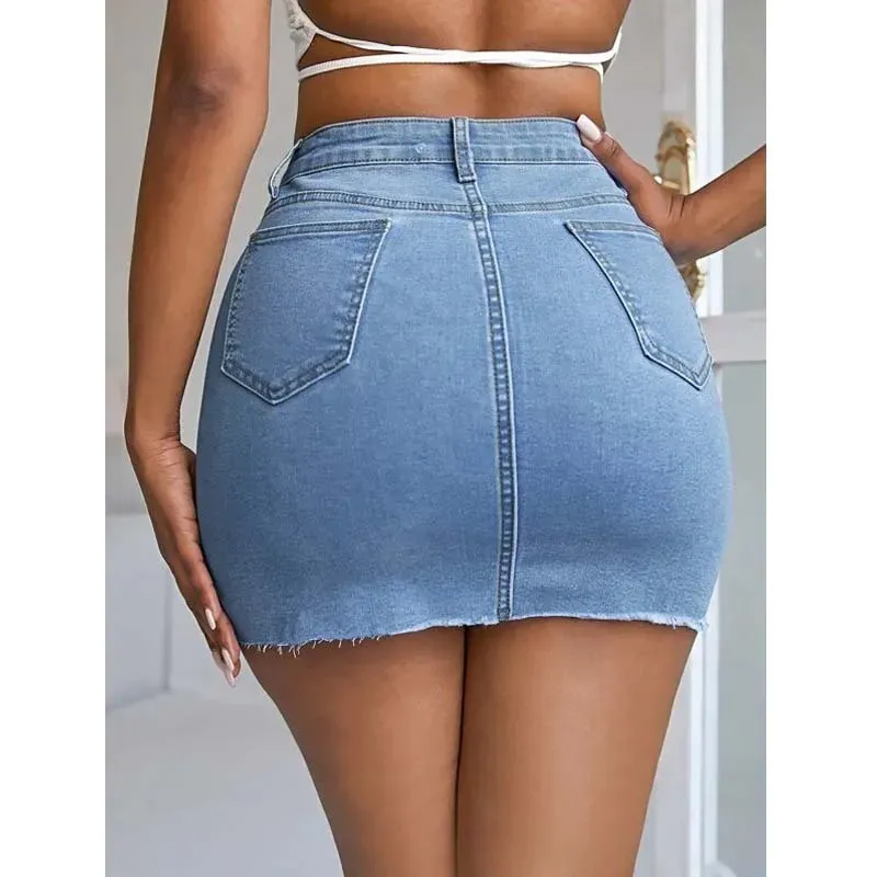 Laced Up & Ready Denim Mini Skirt