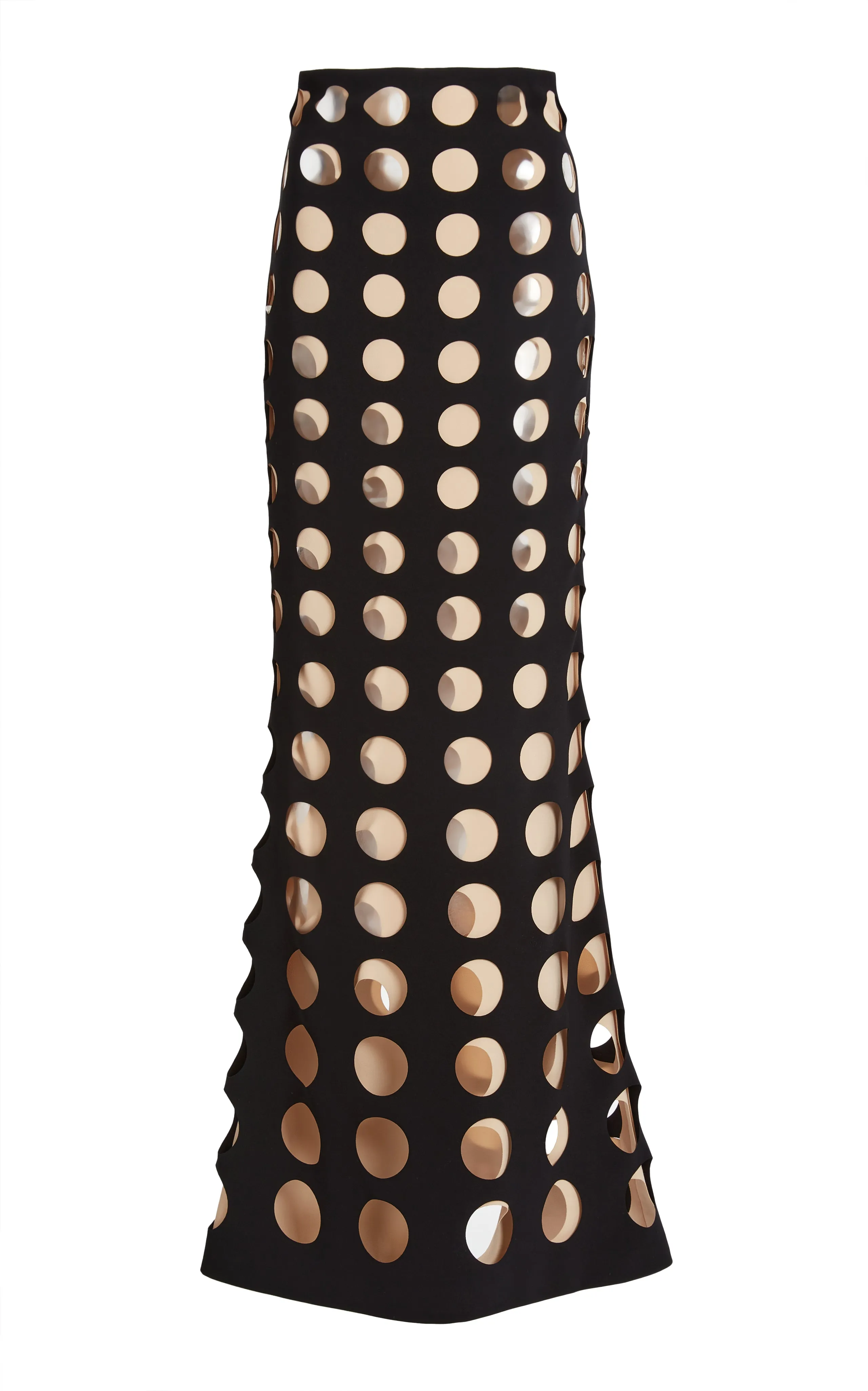 Layered Hole Skirt Black Nude