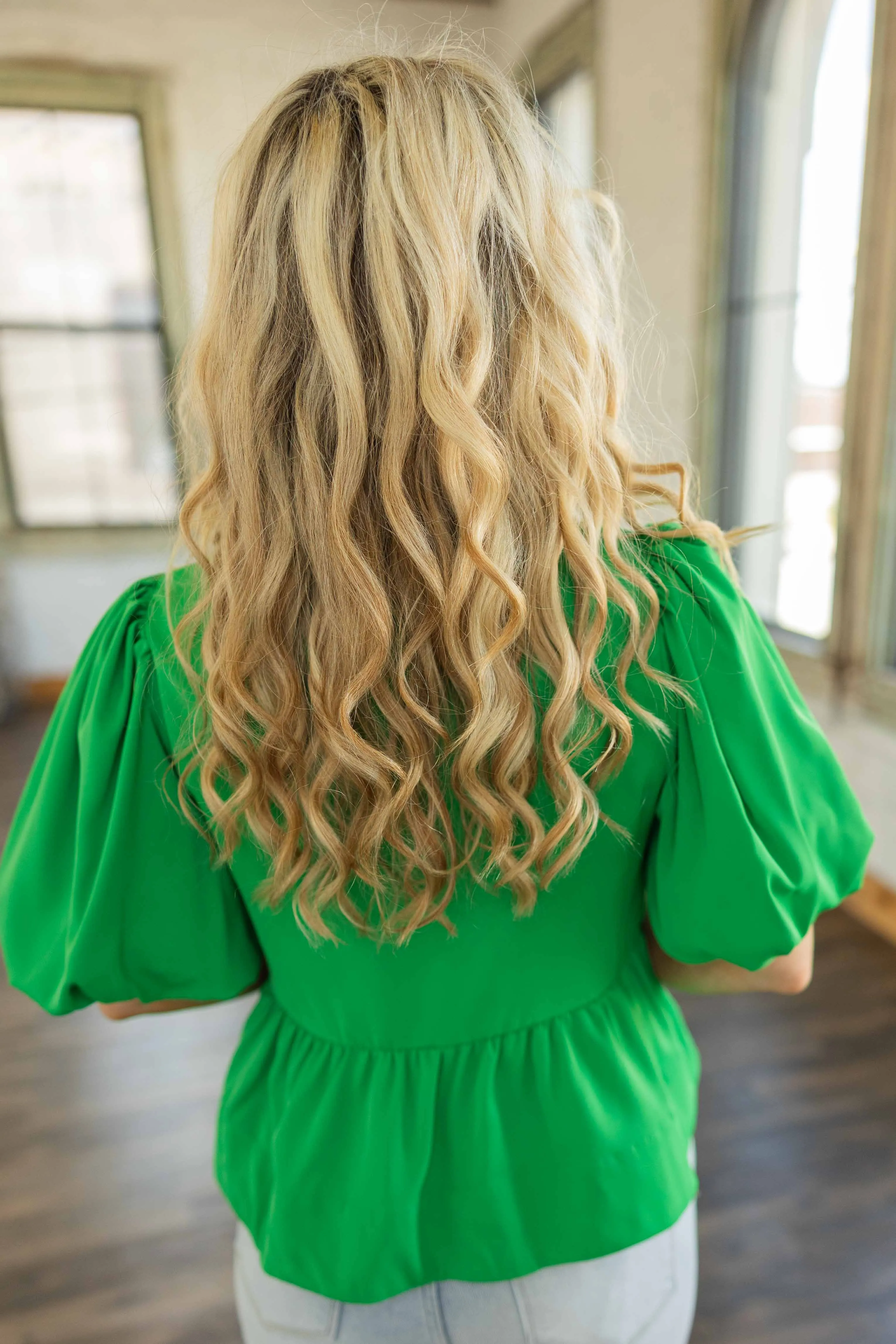 LEAH PLUS BOW TIE PEPLUM TOP