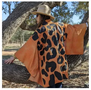 “Leopard Lady” Kimono Zulu Reimagined Vintage Kimono Artist Collaboration x Shelbi Nicole