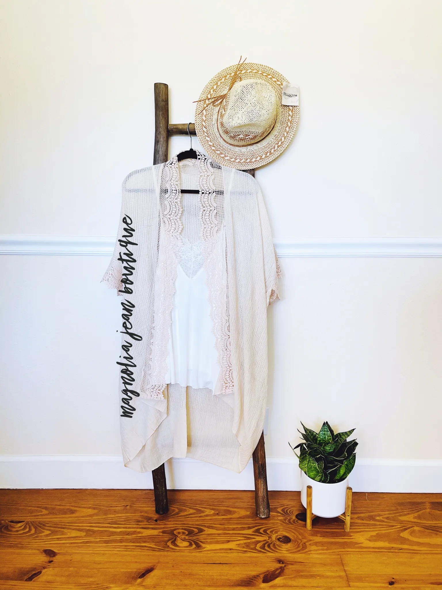 Lexi Vintage Lace Kimono Cream