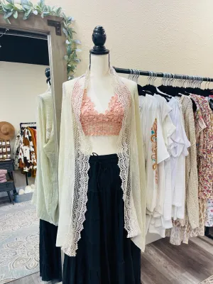 Lexi Vintage Lace Kimono Cream