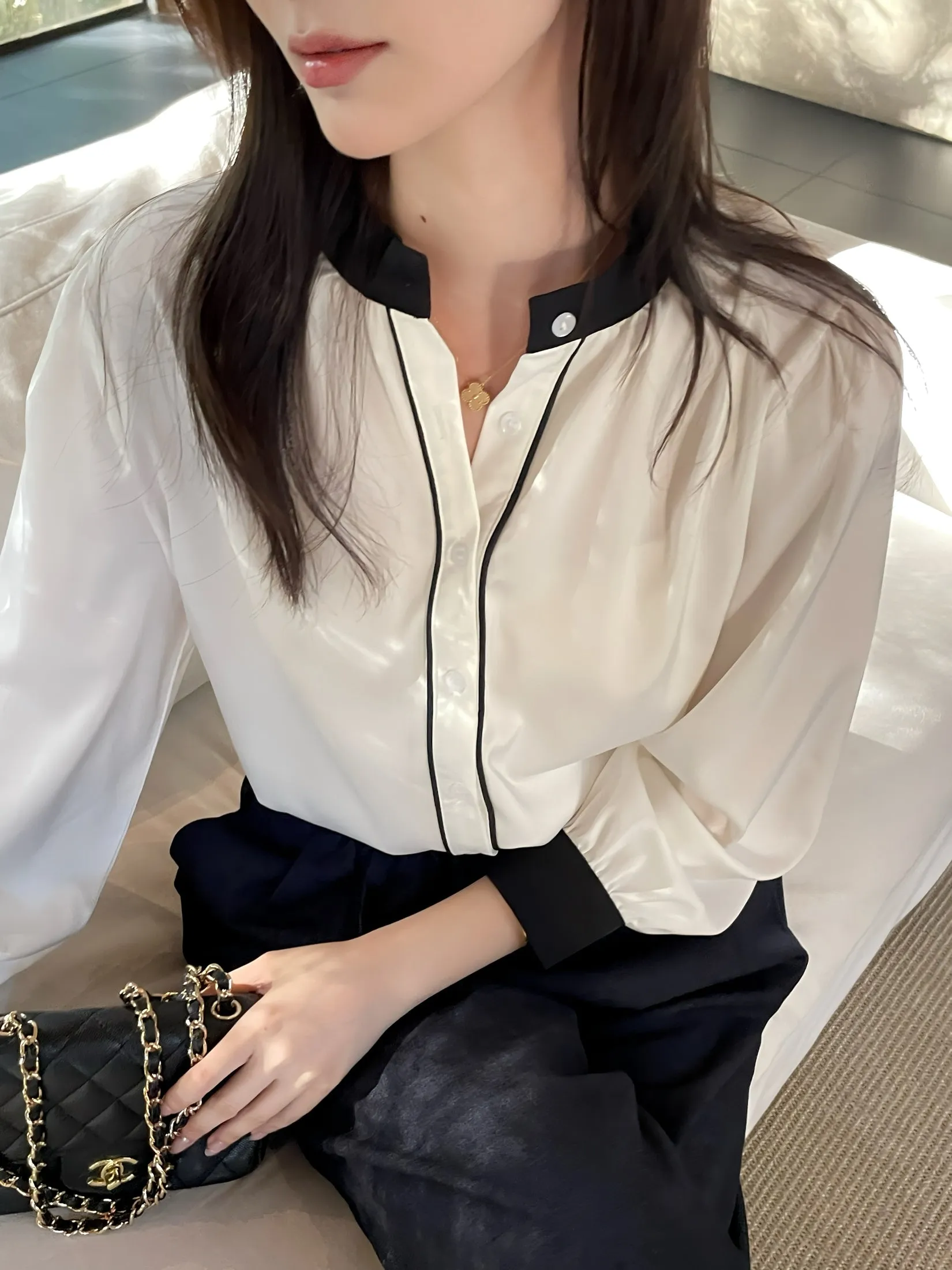 Lightweight and Wrinkle-Resistant Chiffon Blouse for Women