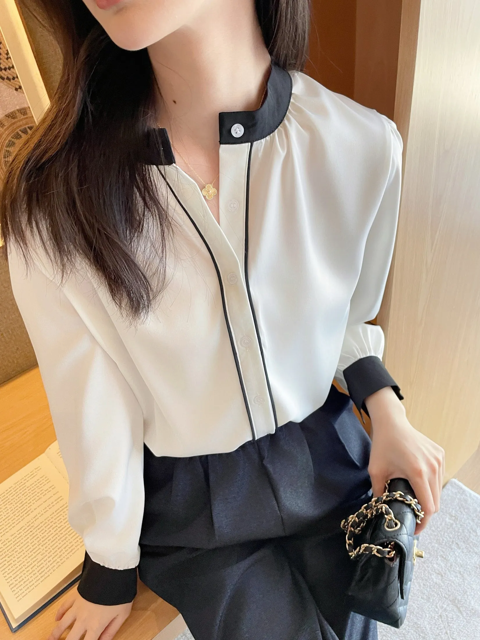 Lightweight and Wrinkle-Resistant Chiffon Blouse for Women