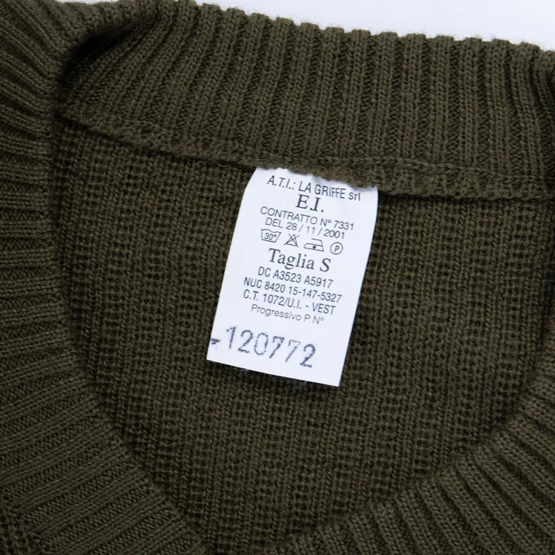 Like New Italian Army V-Neck Wool Pullover