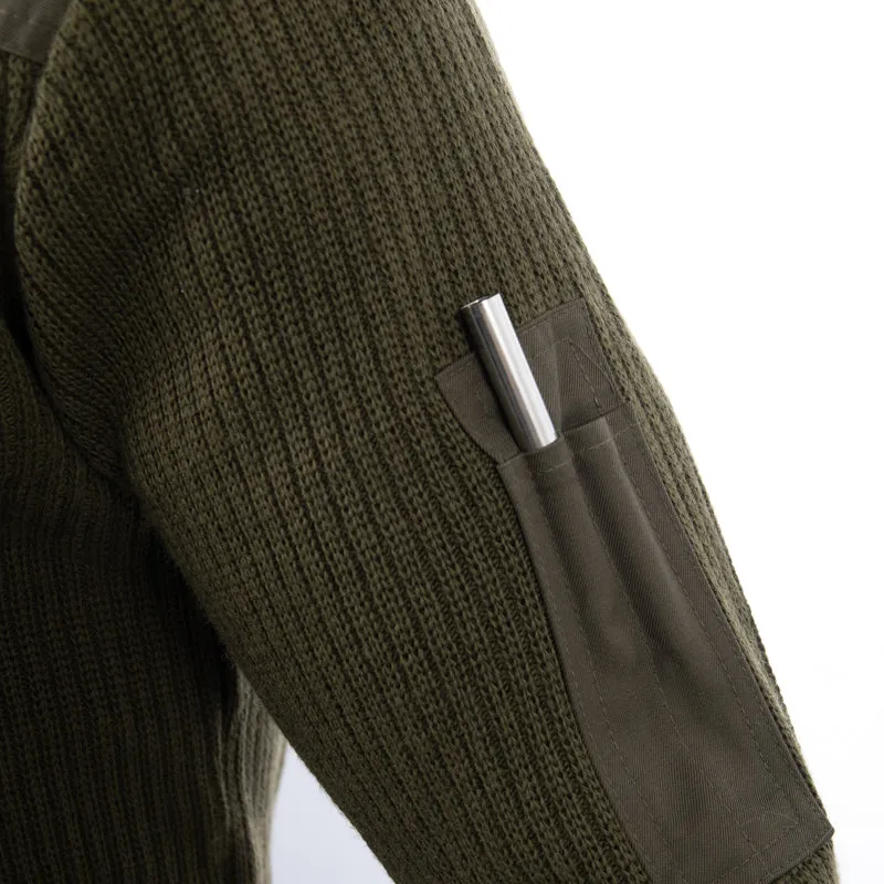 Like New Italian Army V-Neck Wool Pullover