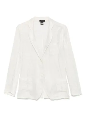 Linen blend single-breasted jacket