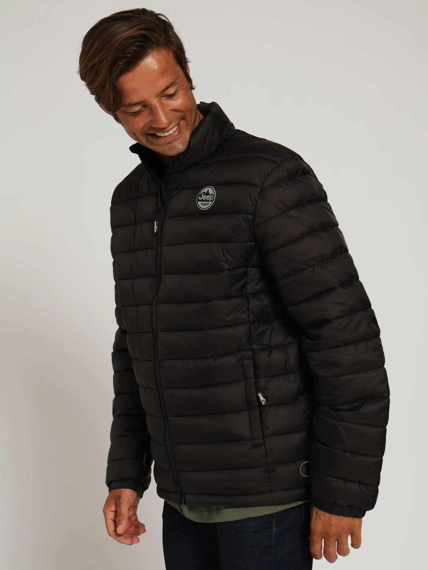 Long Sleeve Puffer Jacket - Black