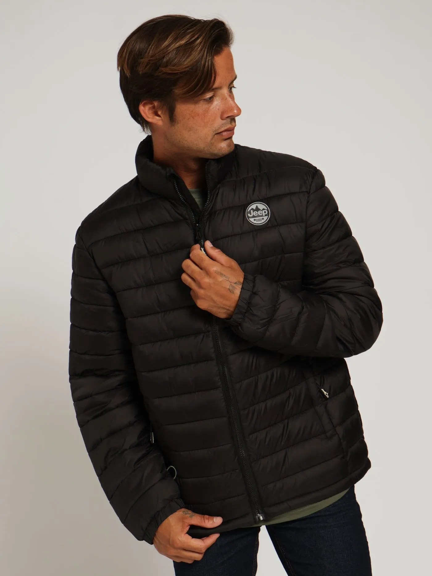 Long Sleeve Puffer Jacket - Black