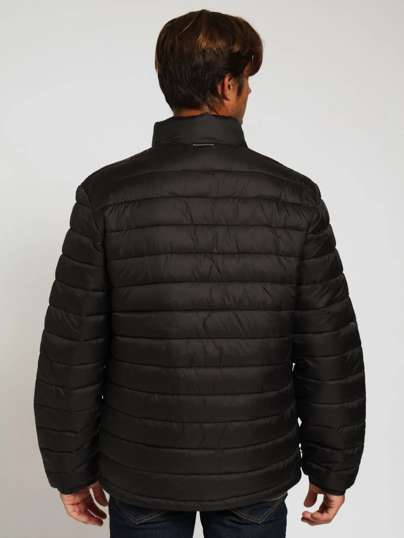 Long Sleeve Puffer Jacket - Black