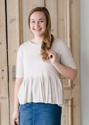 Loose Knit Peplum Top-FINAL SALE