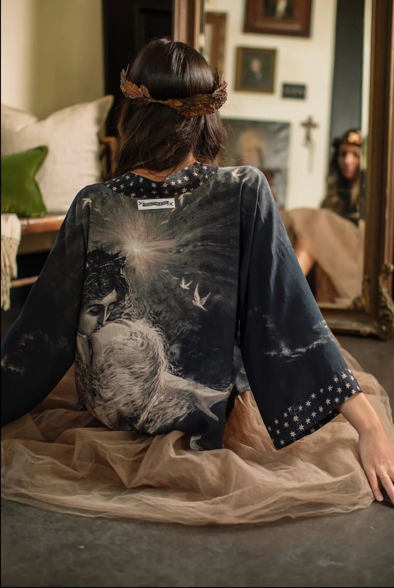 Love Conquers All Cropped Kimono Jacket