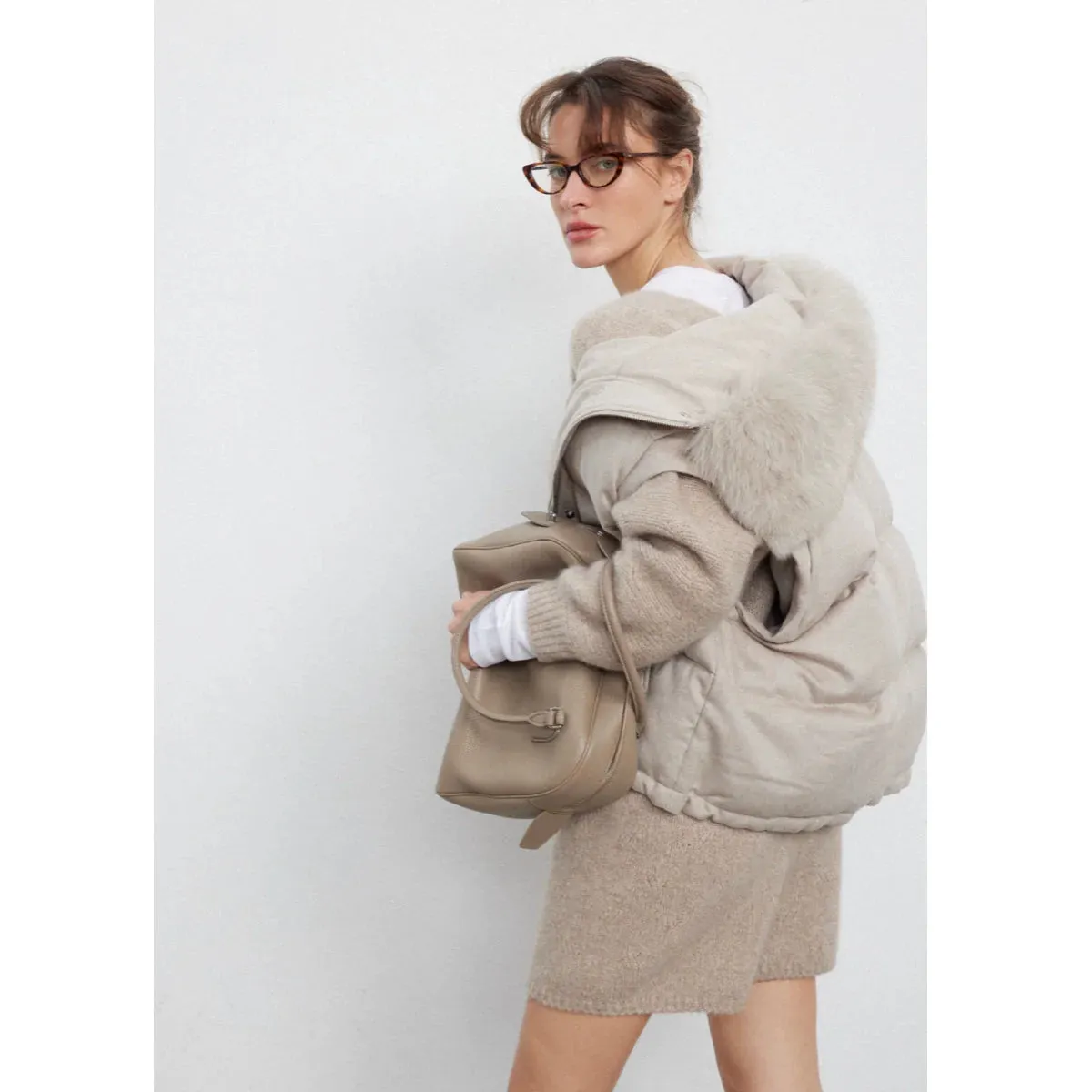 Luxurious Beige Puffer Vest
