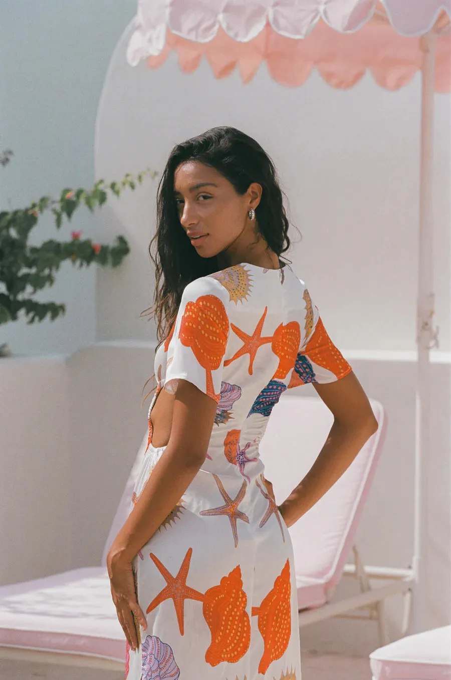 Lydia Midi Party Dress White