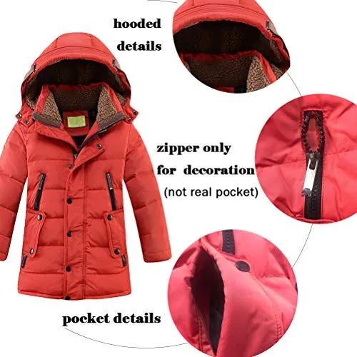 Mallimoda Boys' Hooded Puffer Jacket, Black.