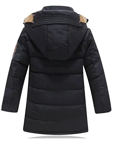 Mallimoda Boys' Hooded Puffer Jacket, Black.