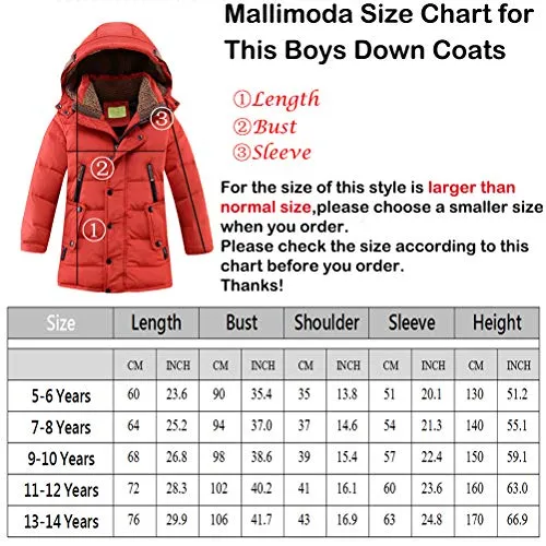 Mallimoda Boys' Hooded Puffer Jacket, Black.